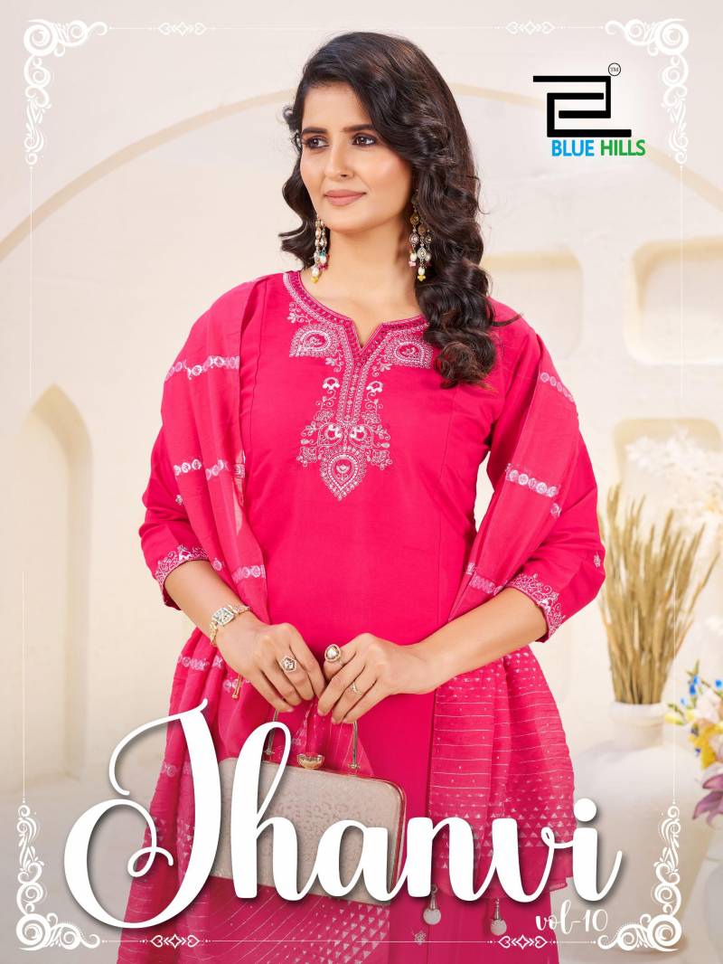 Blue Hills Jhanvi Vol 10 Roman silk Kurti Bottom And Dupatta
