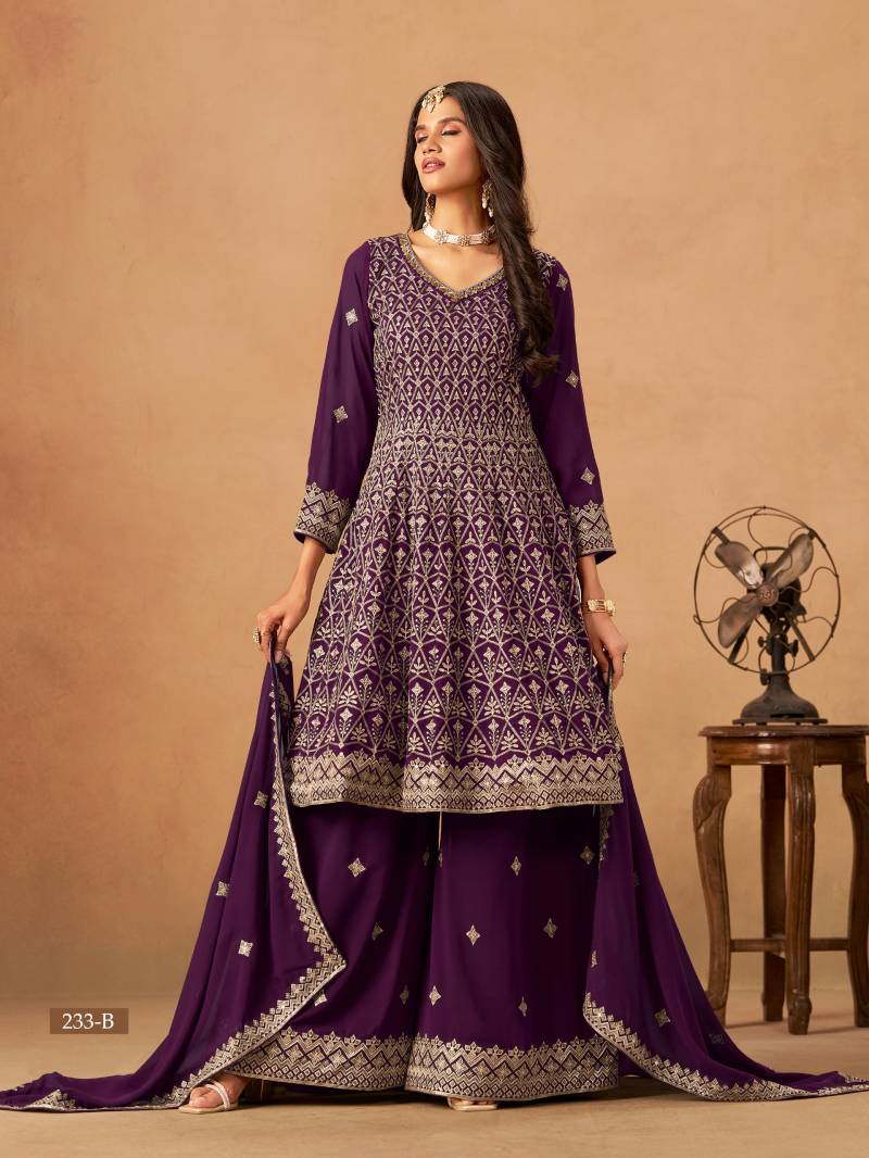 Aanaya Vol 233 Georgette Embroidery Salwar Suits Collection