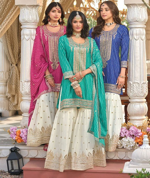 Sirat 1854 To1856 Digital Printed Designer Sharara Suits Collection