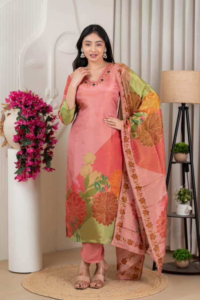 Naisha K 317 Silk Casual Wear Kurti Pant And Dupatta Collection
