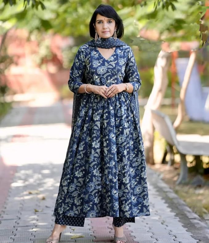 Dhruvi 359 Printed Daily Wear Kurti Bottom And Dupatta Collection