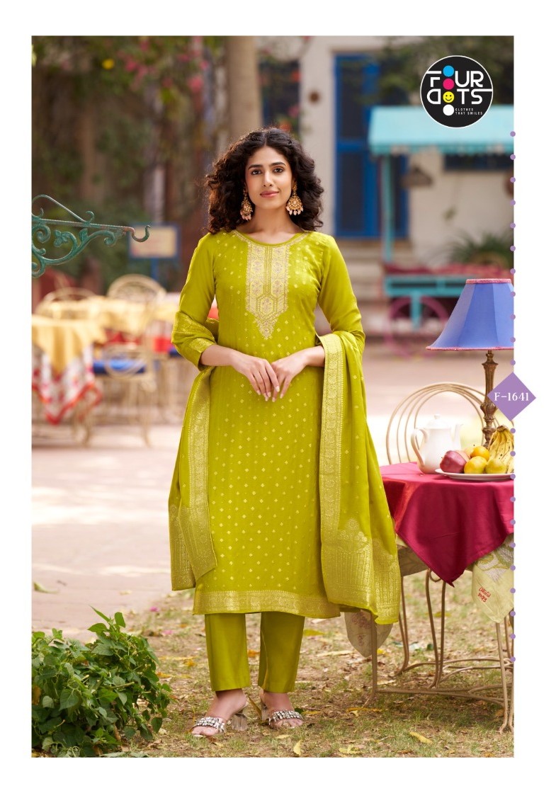 Four Dots Tavleen Viscose Muslin Work Salwar Suits Collection