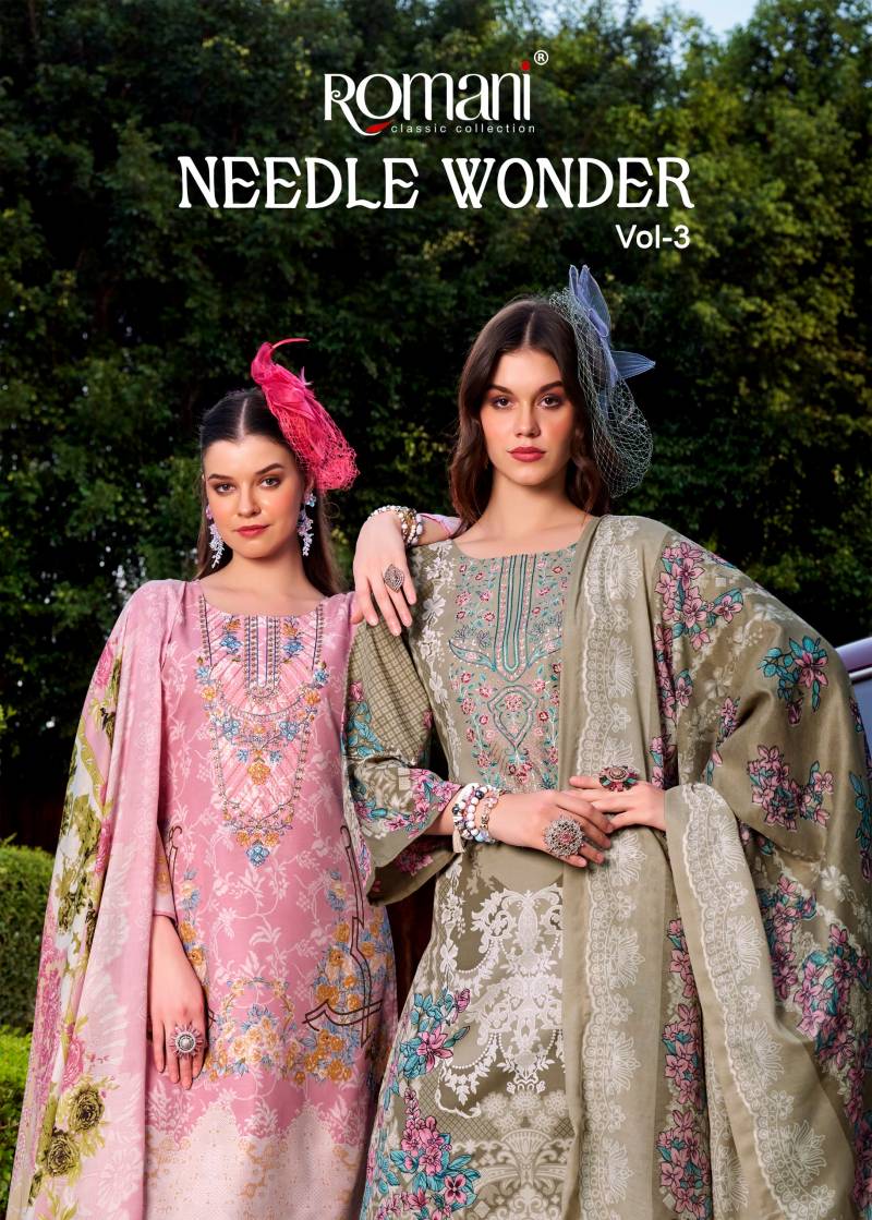 Romani Needle Wonder Vol 3 Cotton Printed Dress Material Collection
