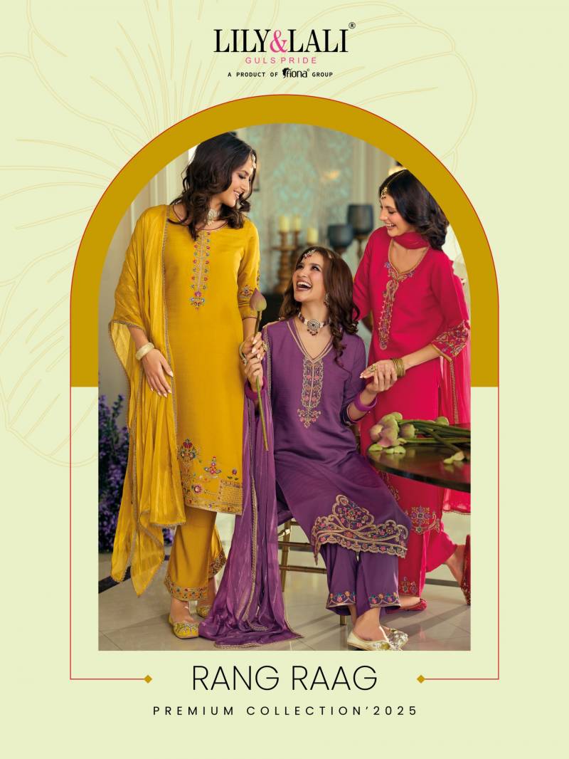 Lily And Lali Rang Rang Viscose Silk Designer Kurti Pant And Dupatta Set