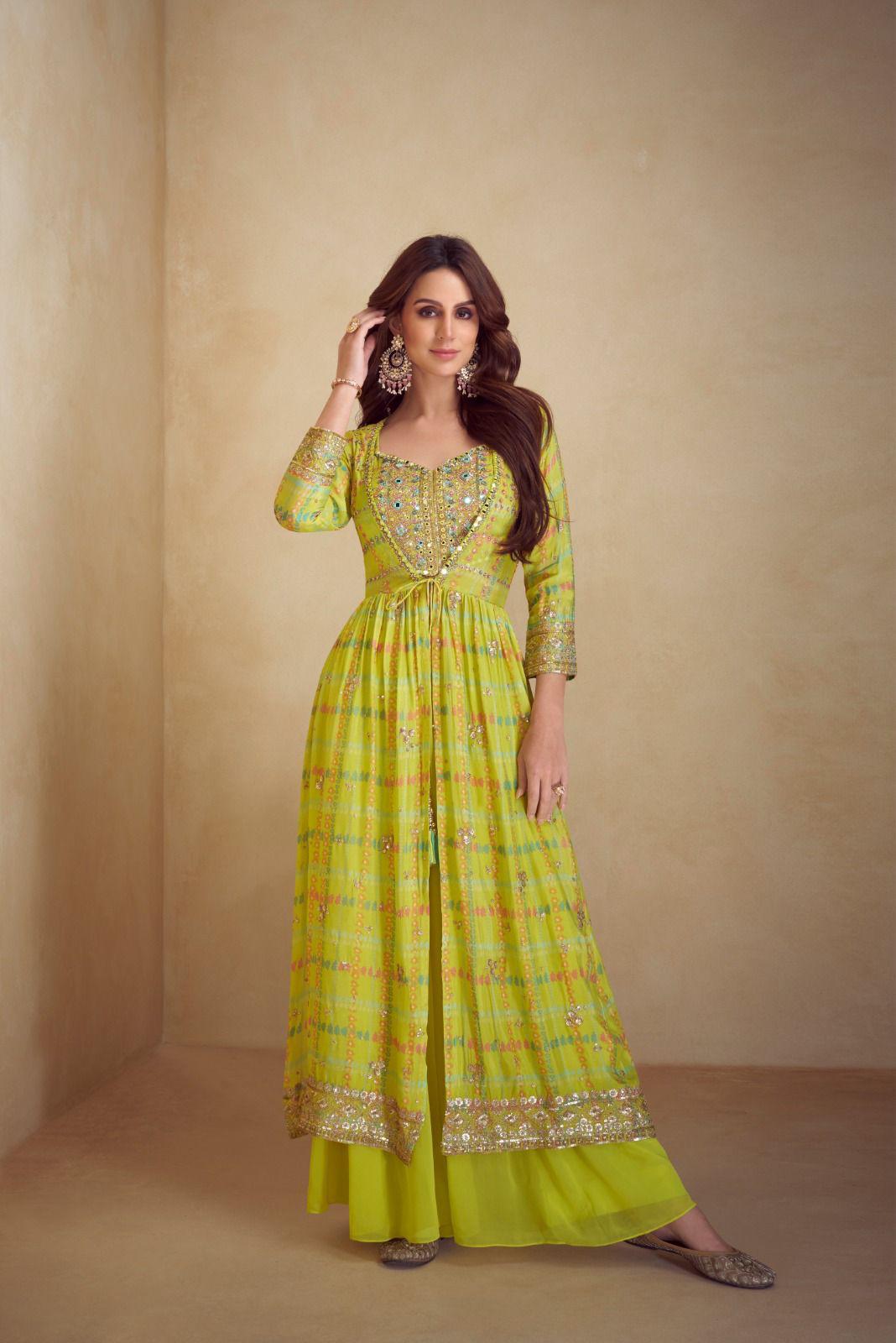 Kiera Super Hit 7520 23 Chinon Silk Designer Indo Westerns Dress Collection