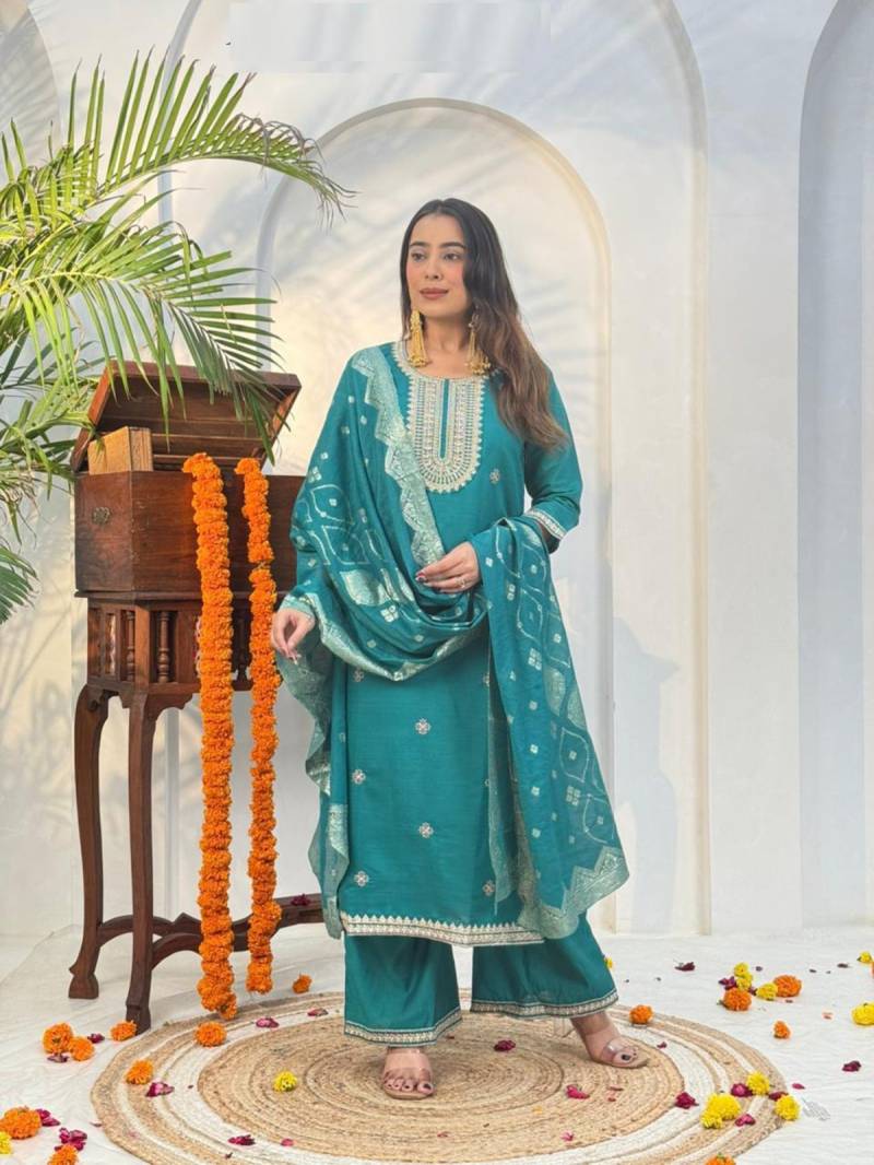 Naisha K 380 Vol 2 Festive Wear Kurti Plazzo And Dupatta Collection