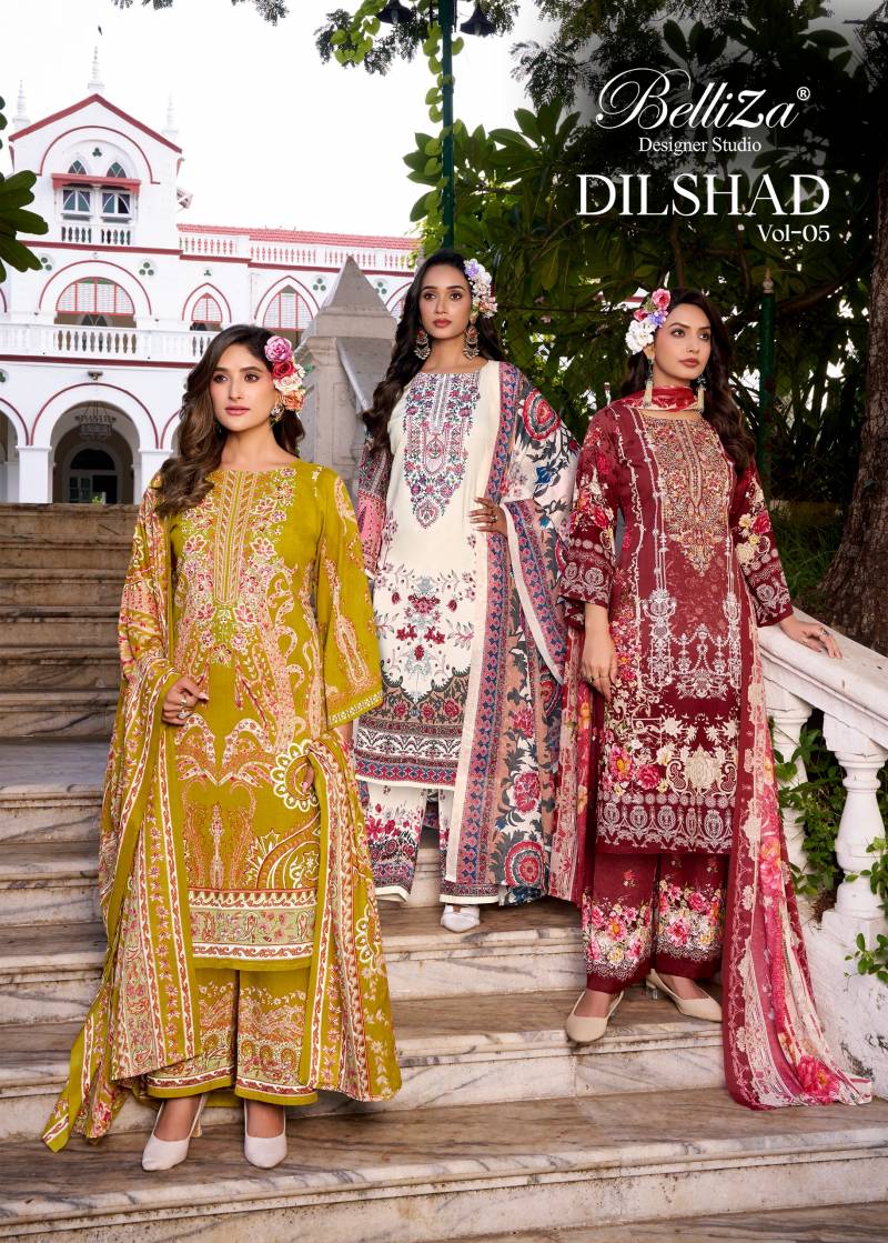 Belliza Dilshad Vol 5 Pure Viscose Printed Dress Material Collection