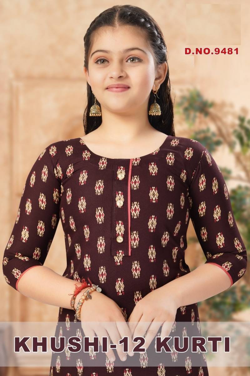 Khushi Vol 12 Printed Kids Wear Kurti Collection