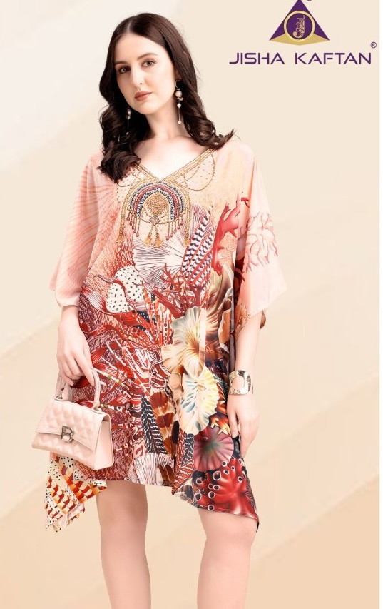 Jisha Kaftan Silk Poncho Vol 5 Silk Printed Beach Wear Kaftans
