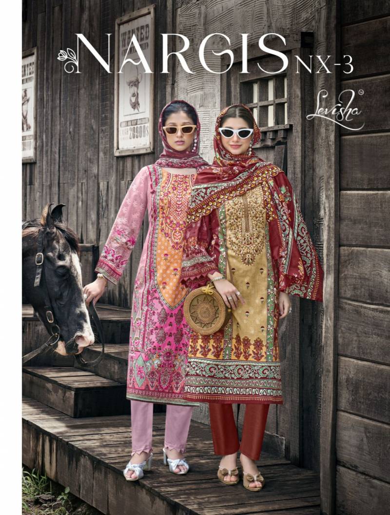 Levisha Nargis Nx Vol 3 Lawn Cotton Pakistani Dress Material Collection