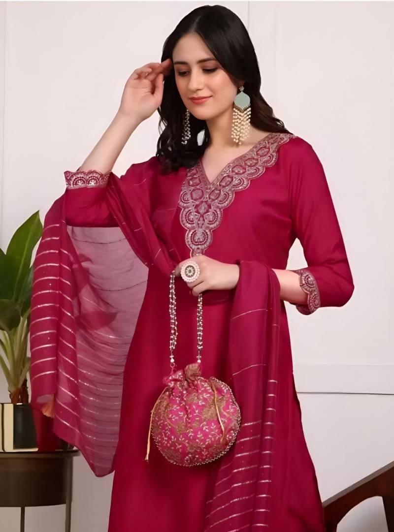 Shubh 34 Embroidered Kurti With Bottom Dupatta Collection