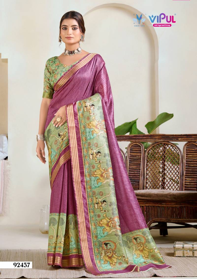 Vipul Kalki 92457 To 92465 Cotton Festive Wear Printed Saree Collection