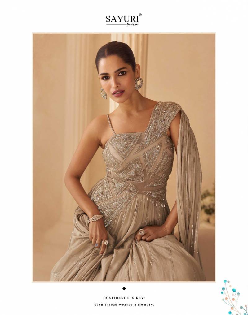 Sayuri Aarohi Chinon Silk Wedding Designer Gown Collection