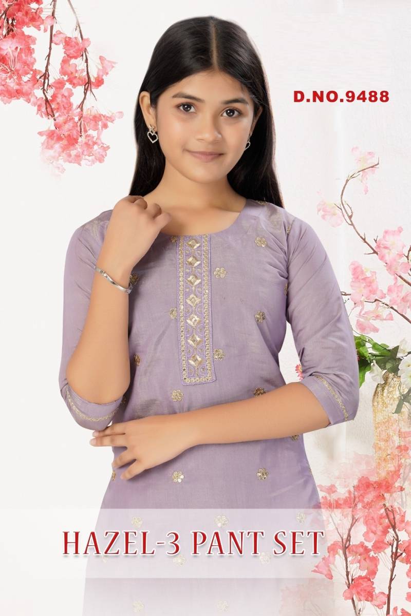 Hazel Vol 3 Pant Set Shimmer Kids Kurti Pant And Dupatta Collection