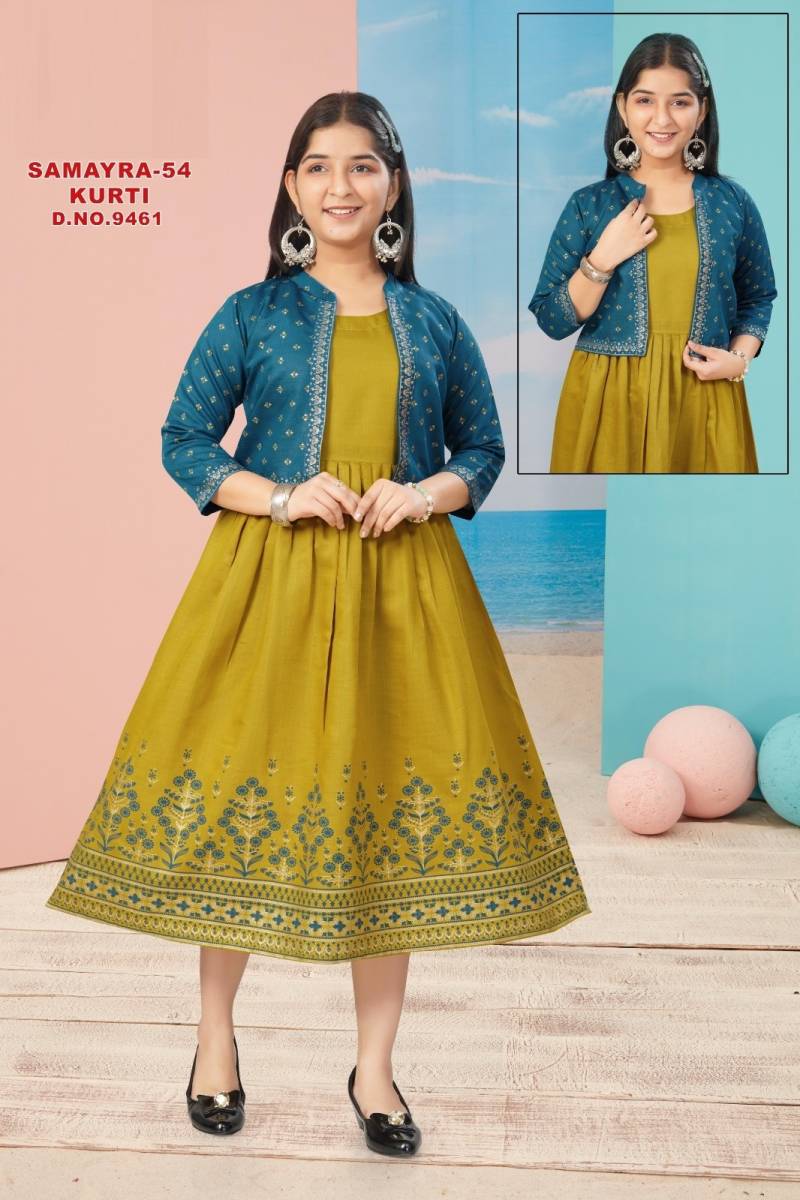 Samayra Vol 54 Vetican Anarkali Style Kids Wear Kurti With Koti Collection