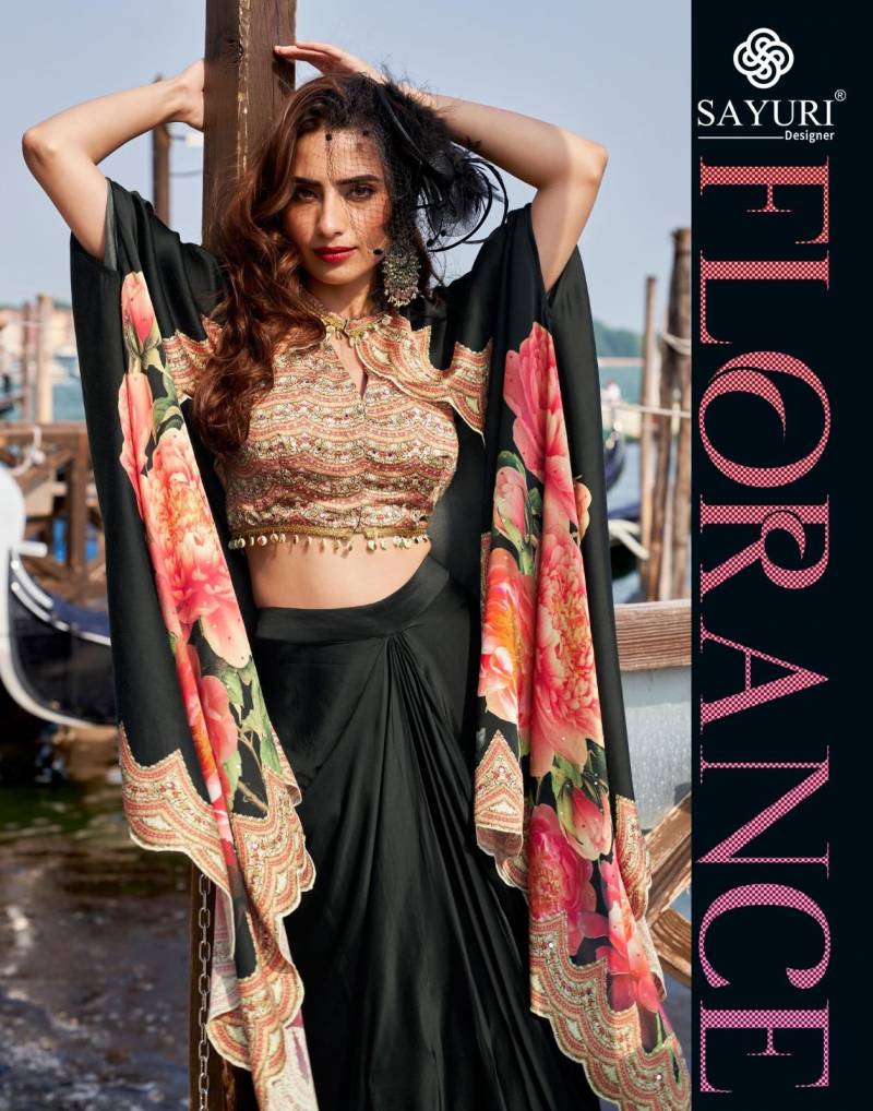 Sayuri Florance Handwork Work Designer Blouse Dhoti And Jacket Collection