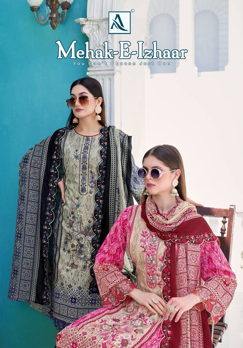 Alok Mahek E Izhaar Cotton Cambric Printed Dress Material Collection