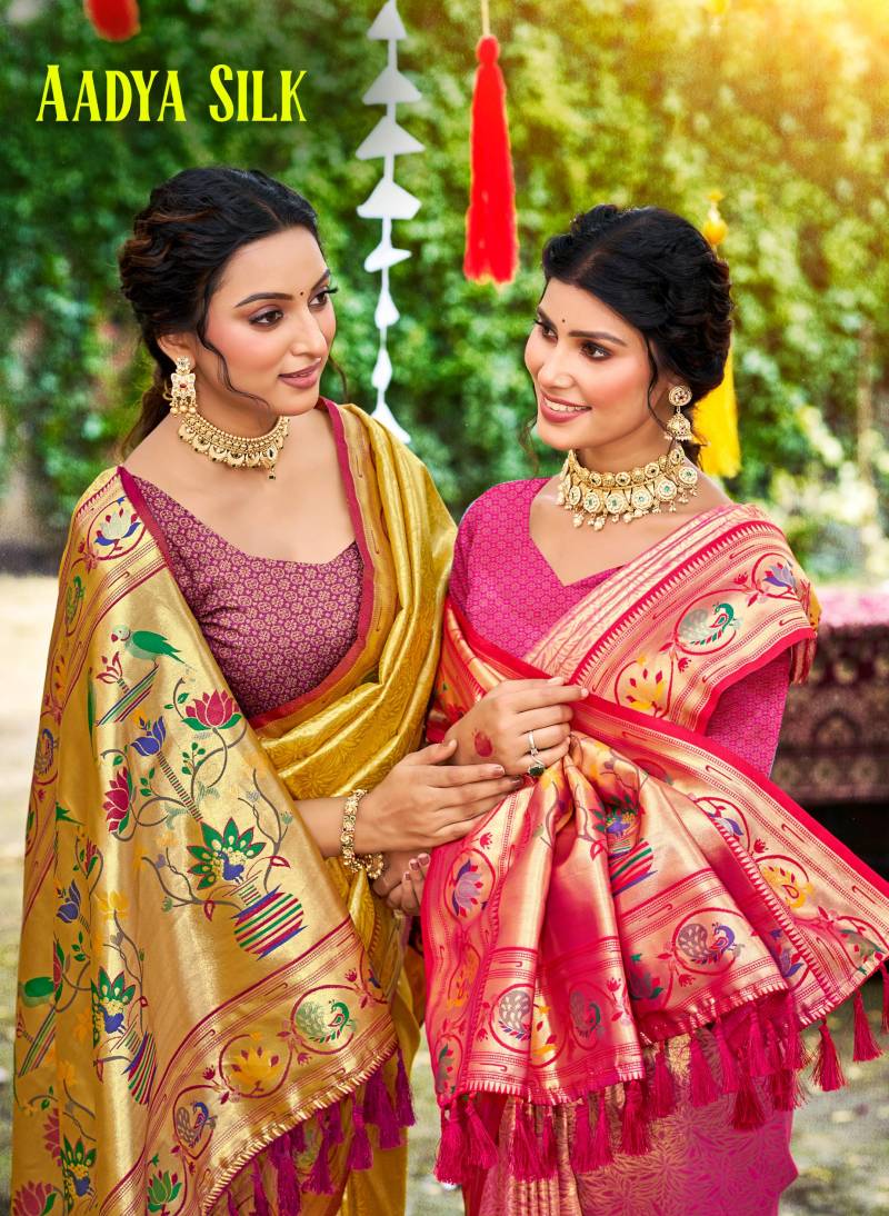 Bunawat Aadya SIlk Hand Woven Worked Traditional Saree Collection