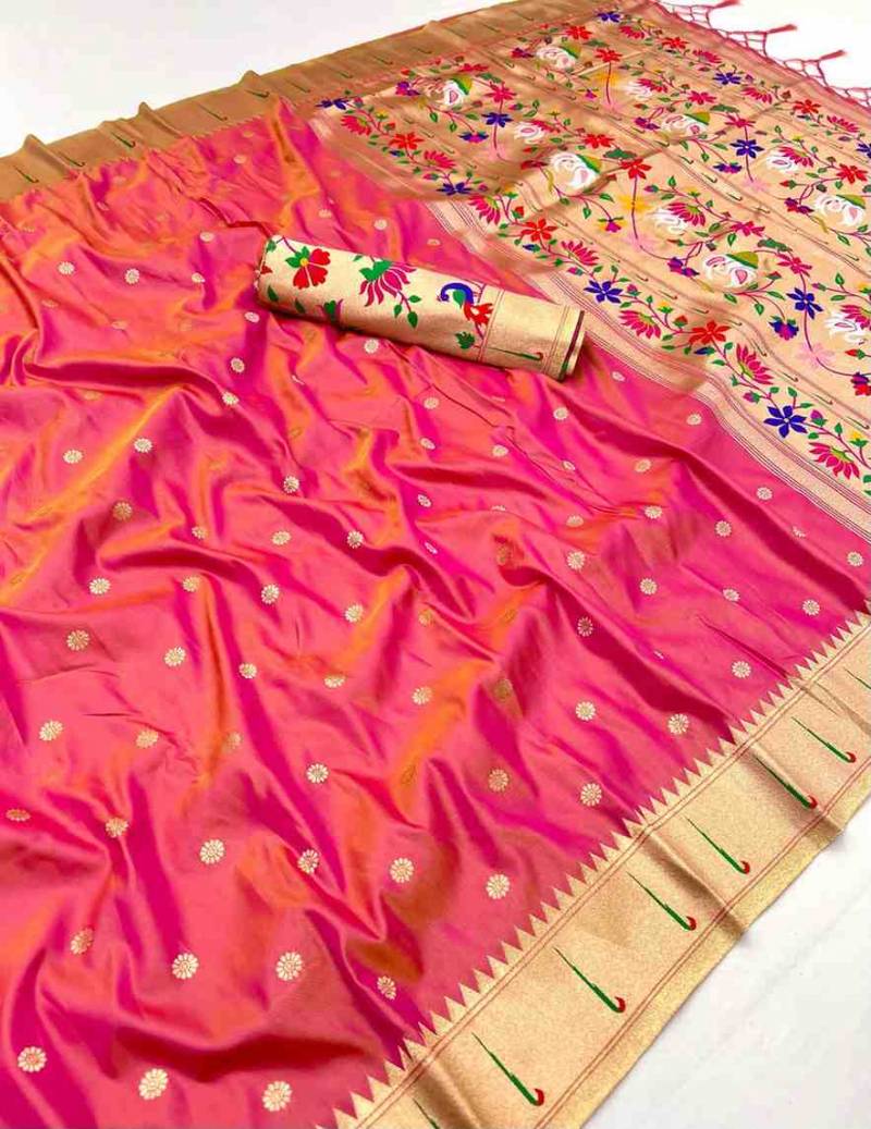 Kc 8013 Golden Jari Worked Pethani Silk Saree Collection
