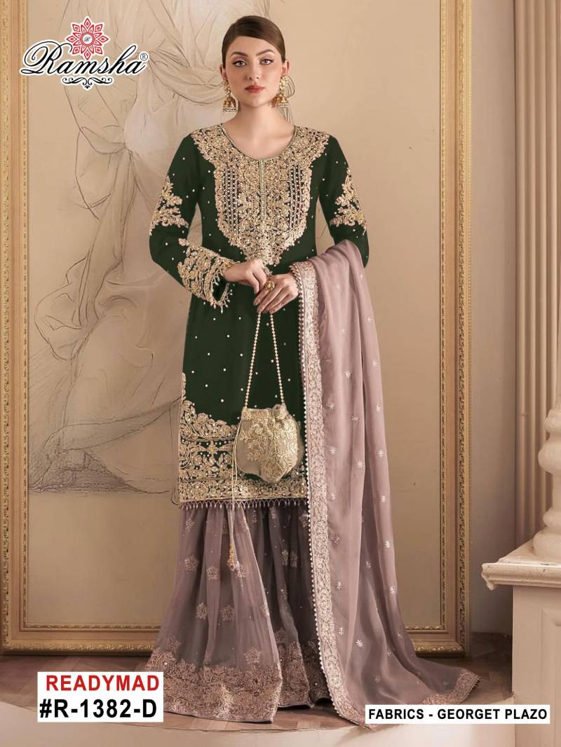 Ramsha R 1382 A To D Embroidery Designer Pakistani Salwar Suits Collection