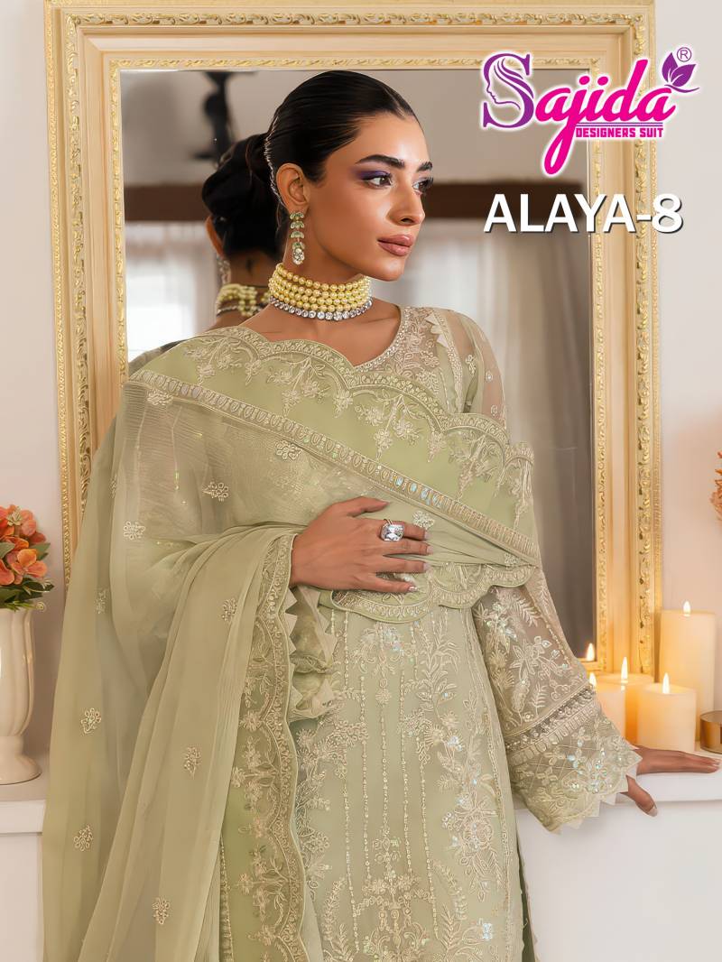 Sajida Alaya Vol 8 Georgette Designer Pakistani Salwar Suits Collection