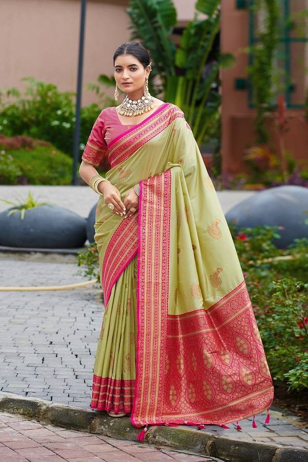 Meera 314 Traditional Zari Worked Paithani Silk Saree Collection