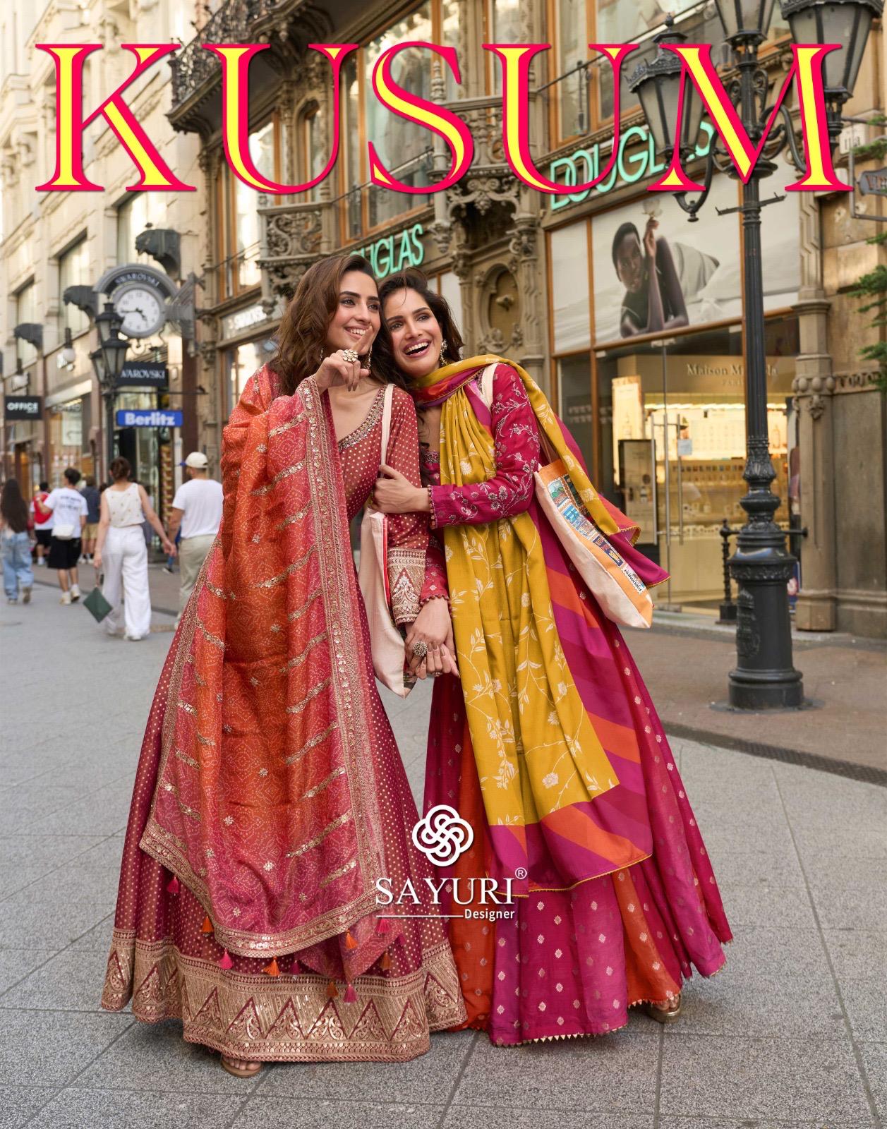 Sayuri Kusum Jacquard Silk Designer Gown With Dupatta Collection