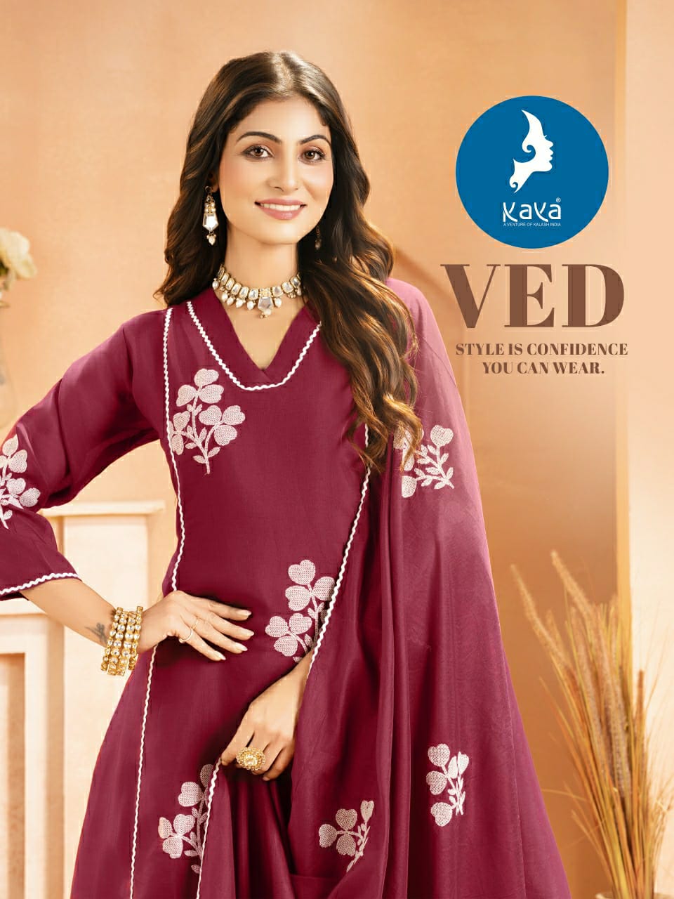 Kaya Ved Designer Mul Chanderi Festive Wear Kurti Bottom With Dupatta Collection