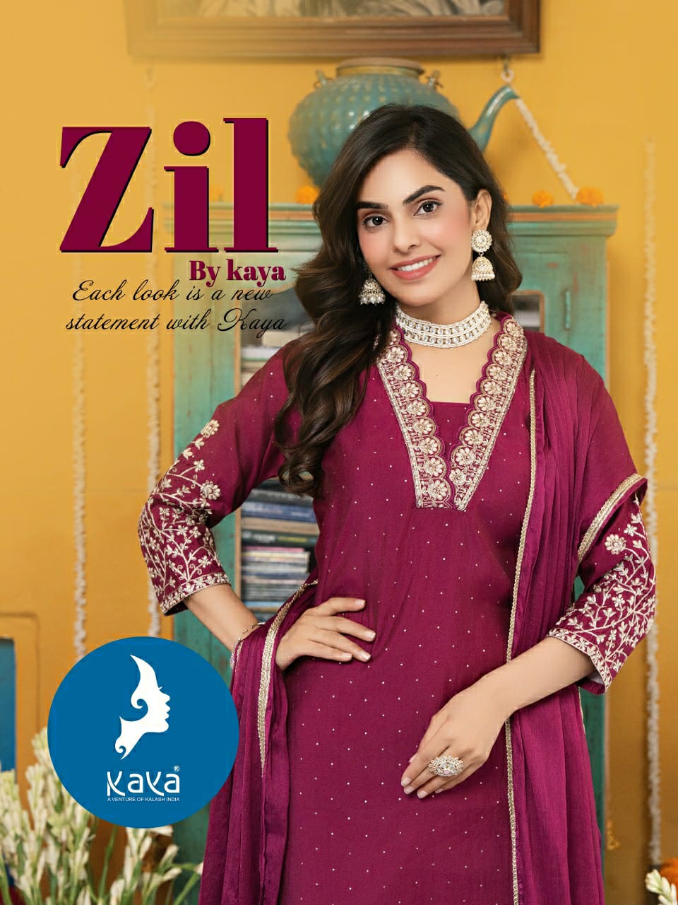 Kaya ZIl Roman Silk Designer Kurti Bottom With Dupatta Collection