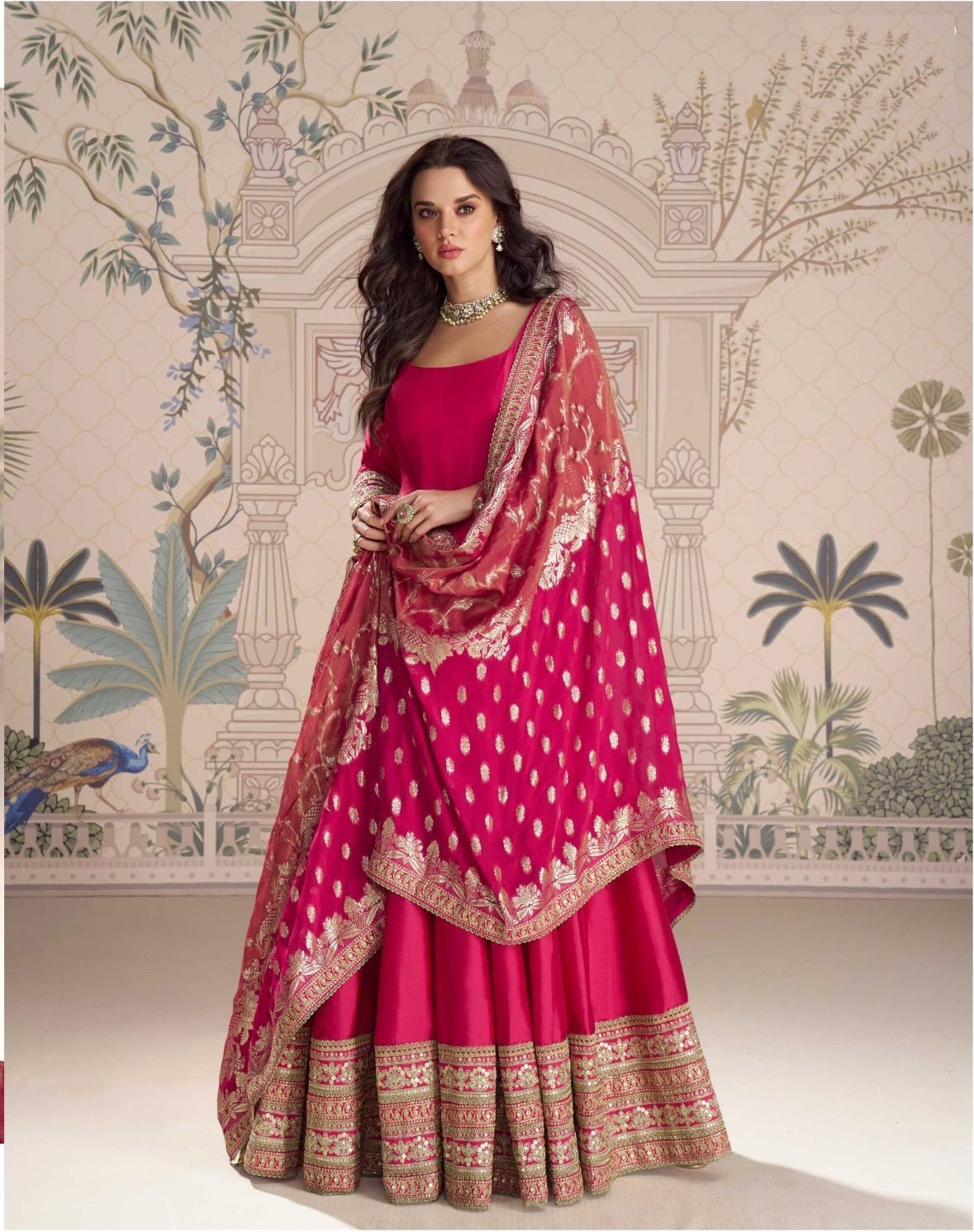 Roshani Supper Hit D No 10039 To 41 Silk Designer Gown With Dupatta Set