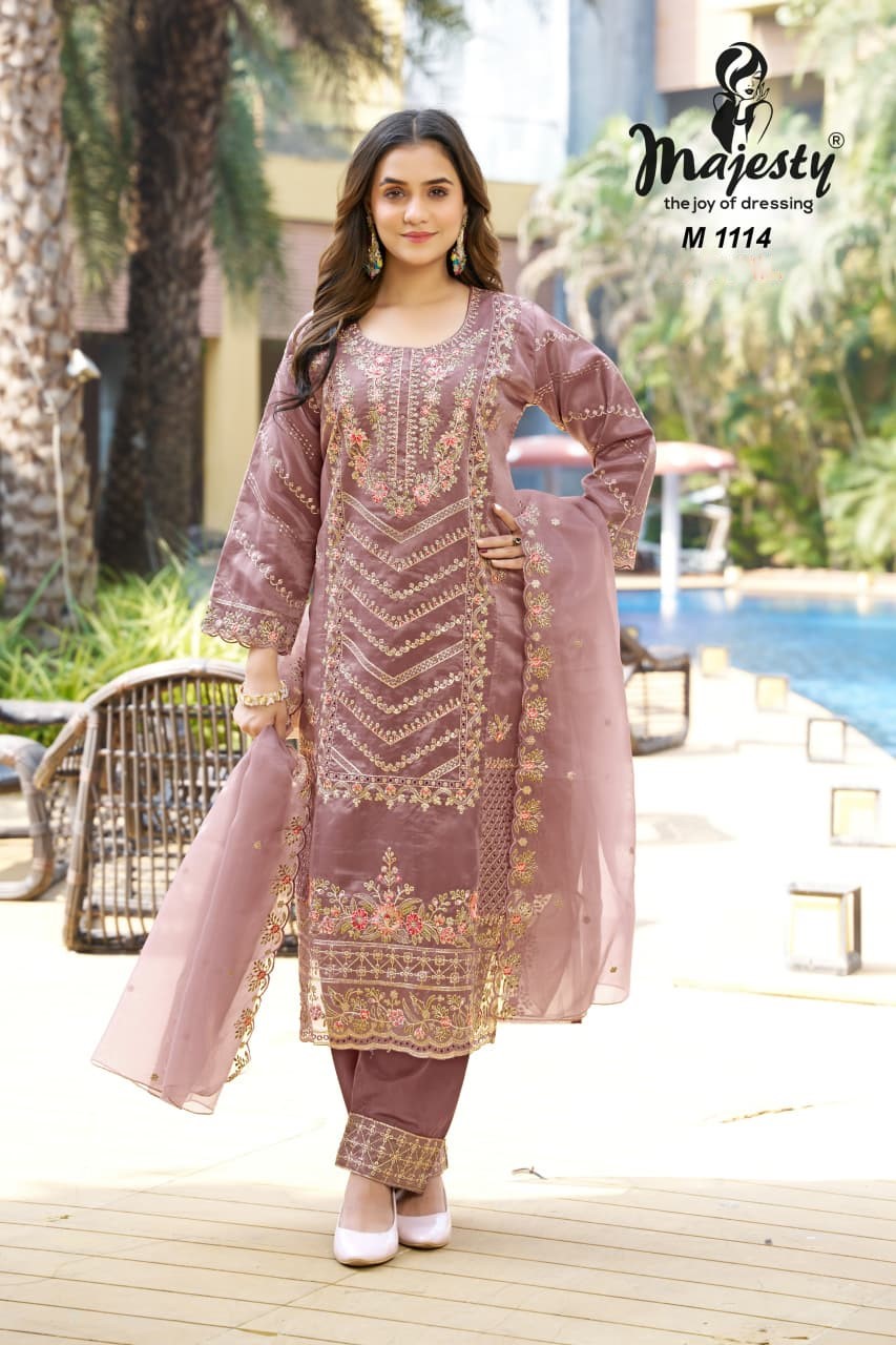 Majesty M 1113 To 1116 Air Tex Embroidery Pakistani Salwar Suits Collection
