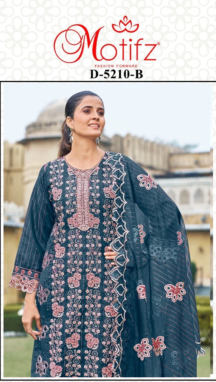 Motifz 5210 A To D Embroidery Khatli Worked Pakistani Salwar Suit Collection