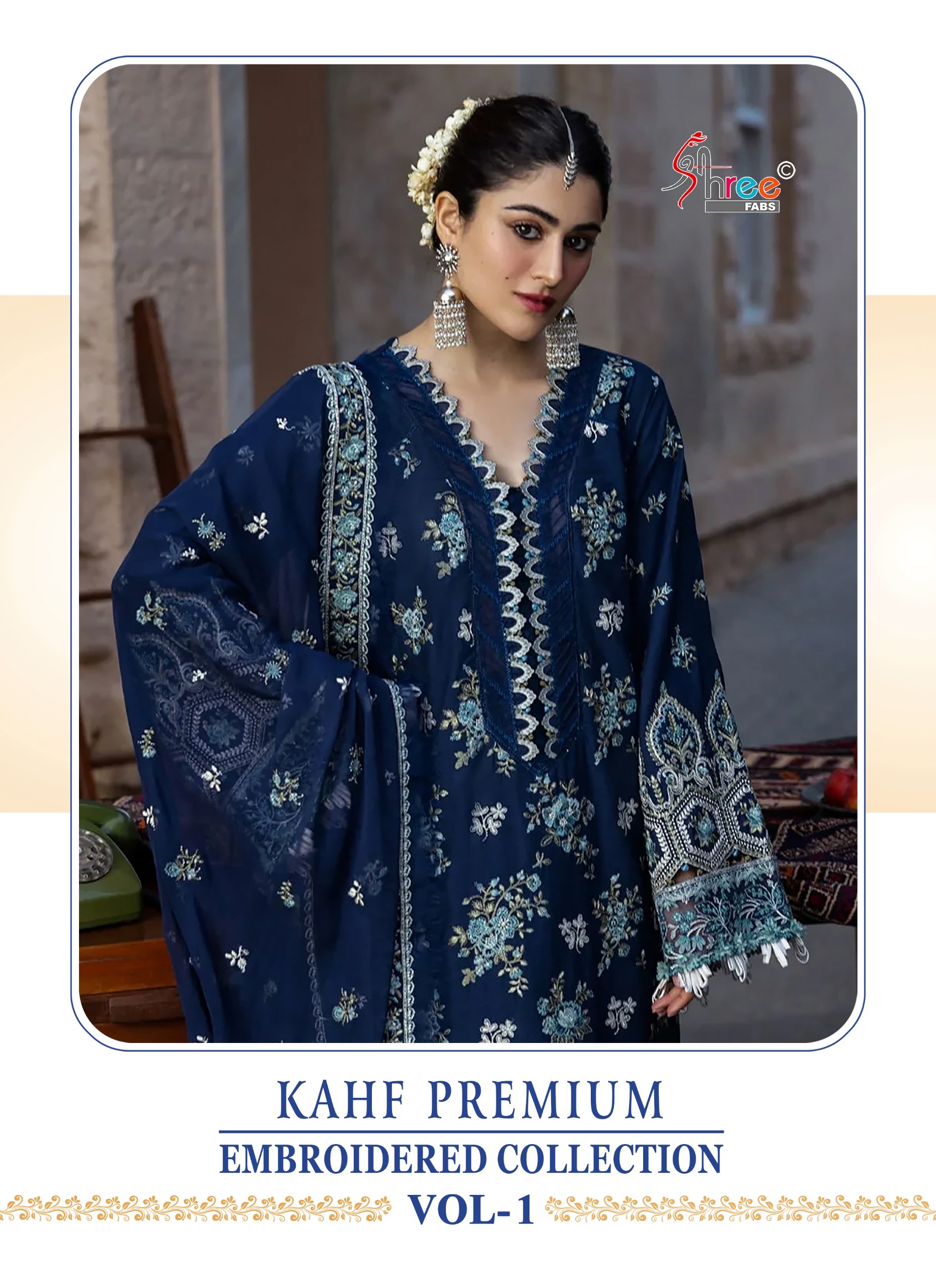 Shree Kahf Premium Embroidered Collection Vol 1 Pakistani Suit Cotton Mal Dupatta
