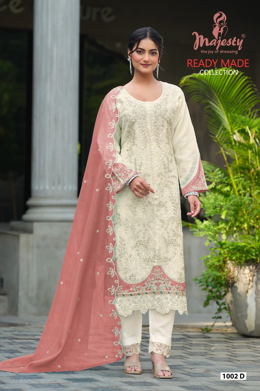Majesty 1002 A To D Kota Checks Embroidery Pakistani Suits Collection