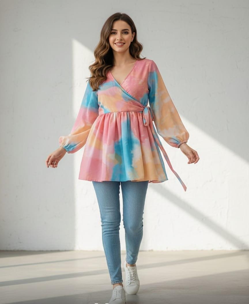 9Star Fashion Rose Printed Stylish Ladies Top Collection