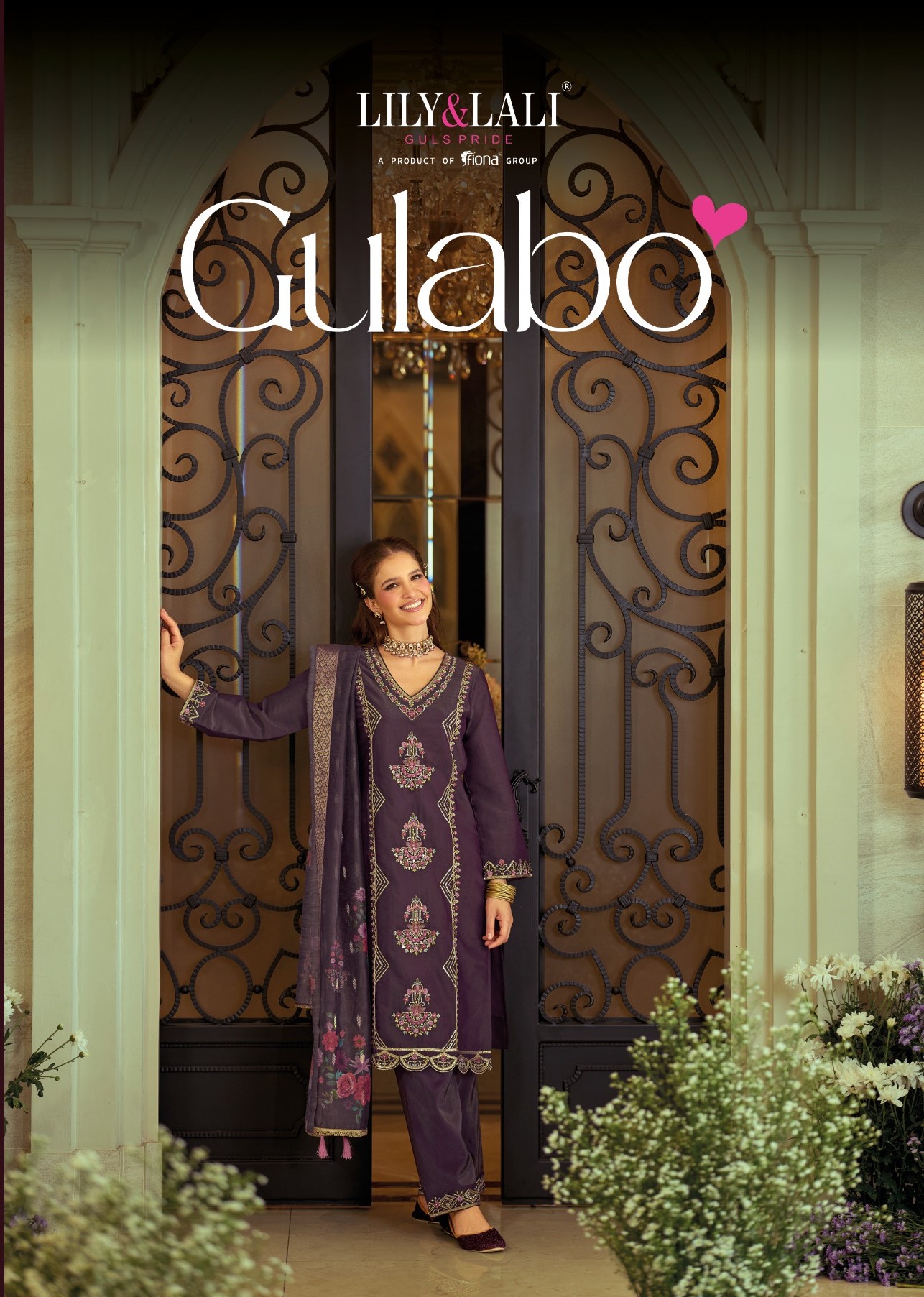 Lily And Lali Gulabo Viscose Silk Designer Kurti Bottom With Dupatta