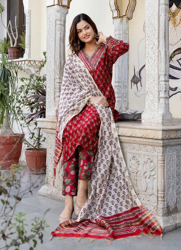 Dhruvi 401 Viscose Daily Wear Kurti Pant And Dupatta Collection
