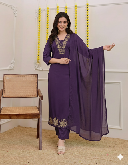 Dhruvi 398 Viscose Kurti Pant And Dupatta Collection