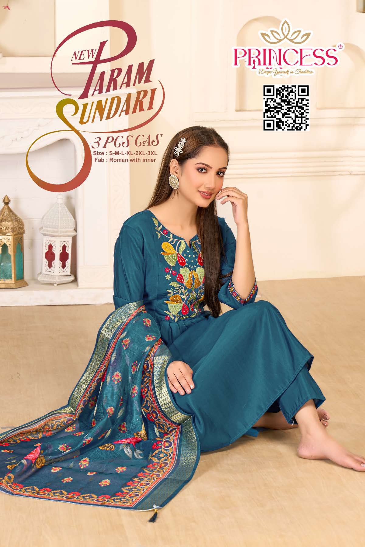 Princess New Param Sundari Silk Anarkali Kurti Pant And Dupatta