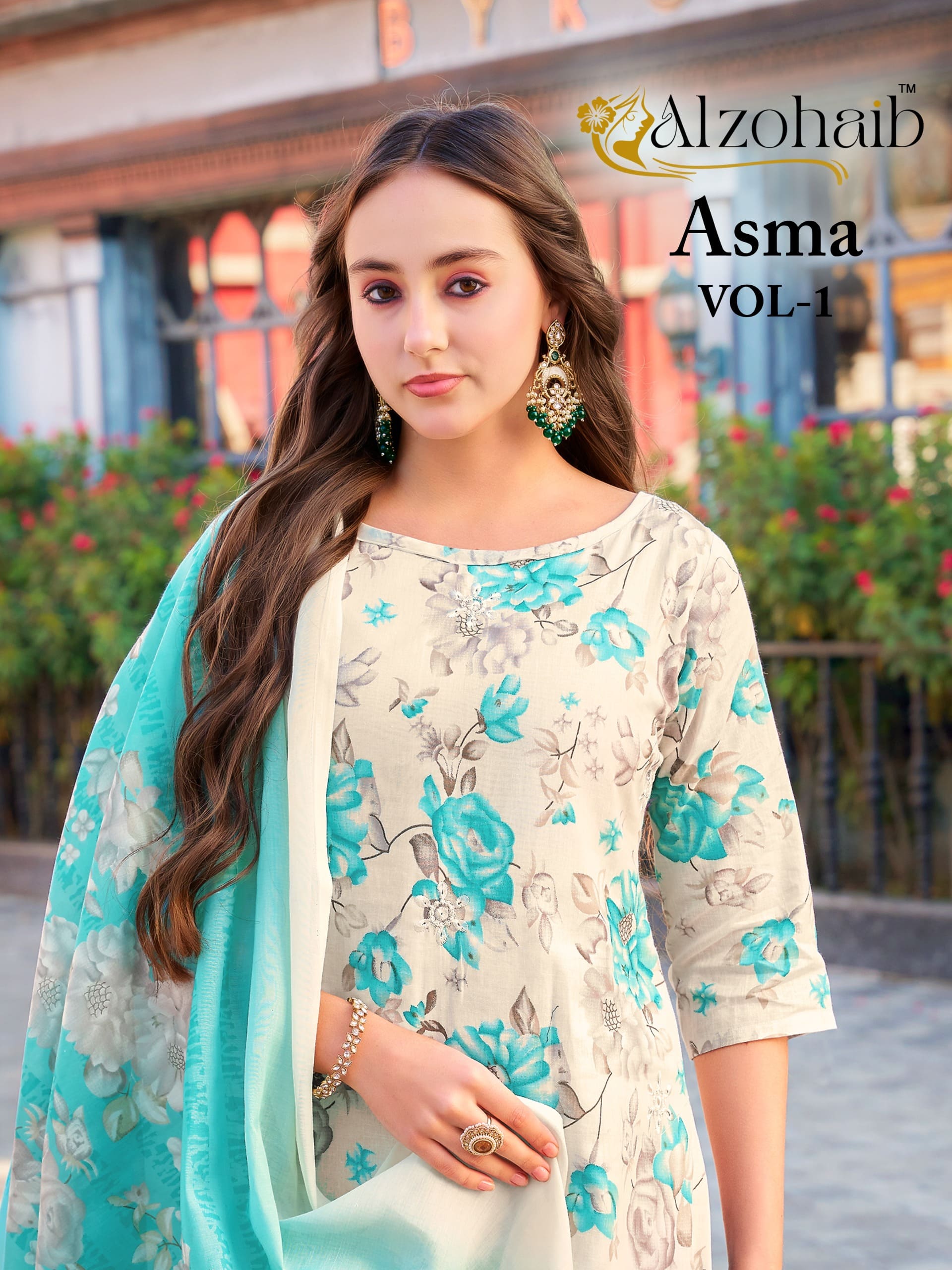 Alzohaib Asma Vol 1 Pakistani Salwar Suits With Cotton Dupatta