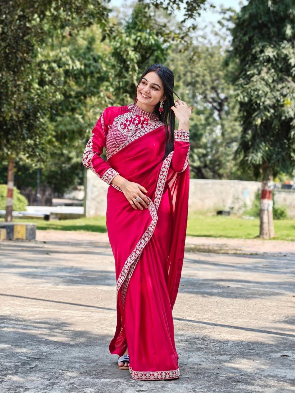 Bt 7138 Sequence Work Party Wear Ready To Wear Saree