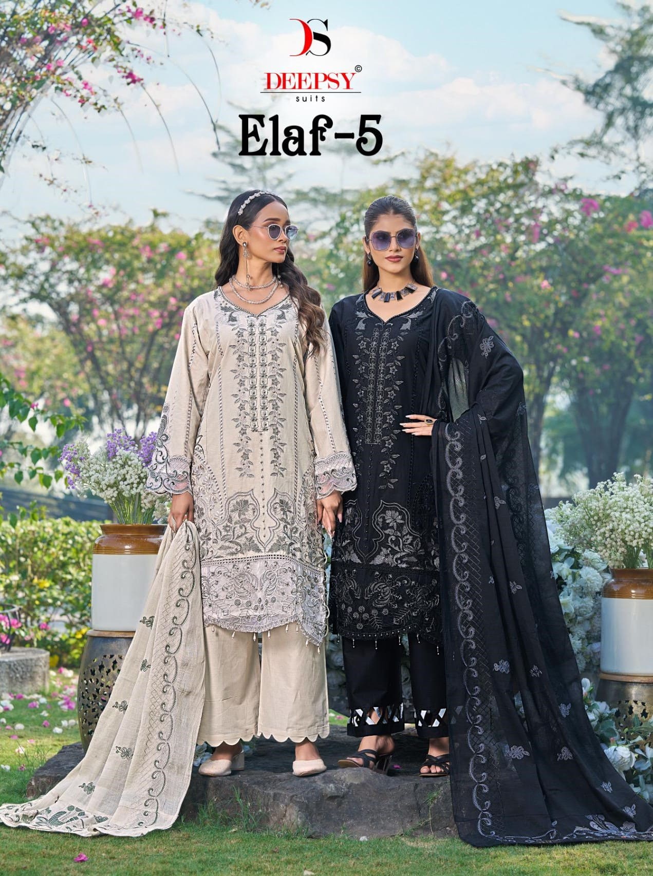 Deepsy Elaf 5 Cotton Embroidery Work Pakistani Salwar Kameez
