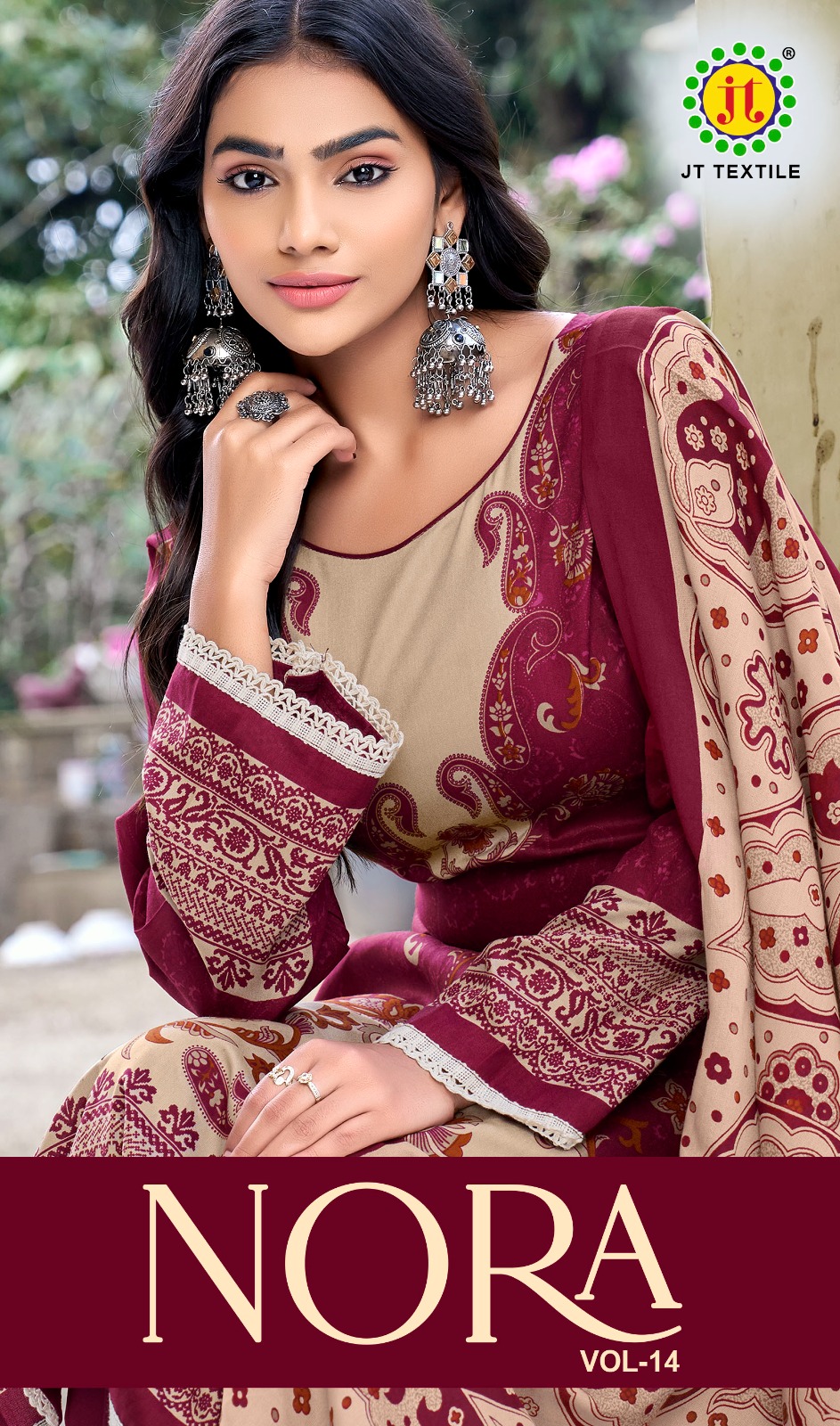 Jt Nora Vol 14 Exclusive Gold Printed Dress Material Collection