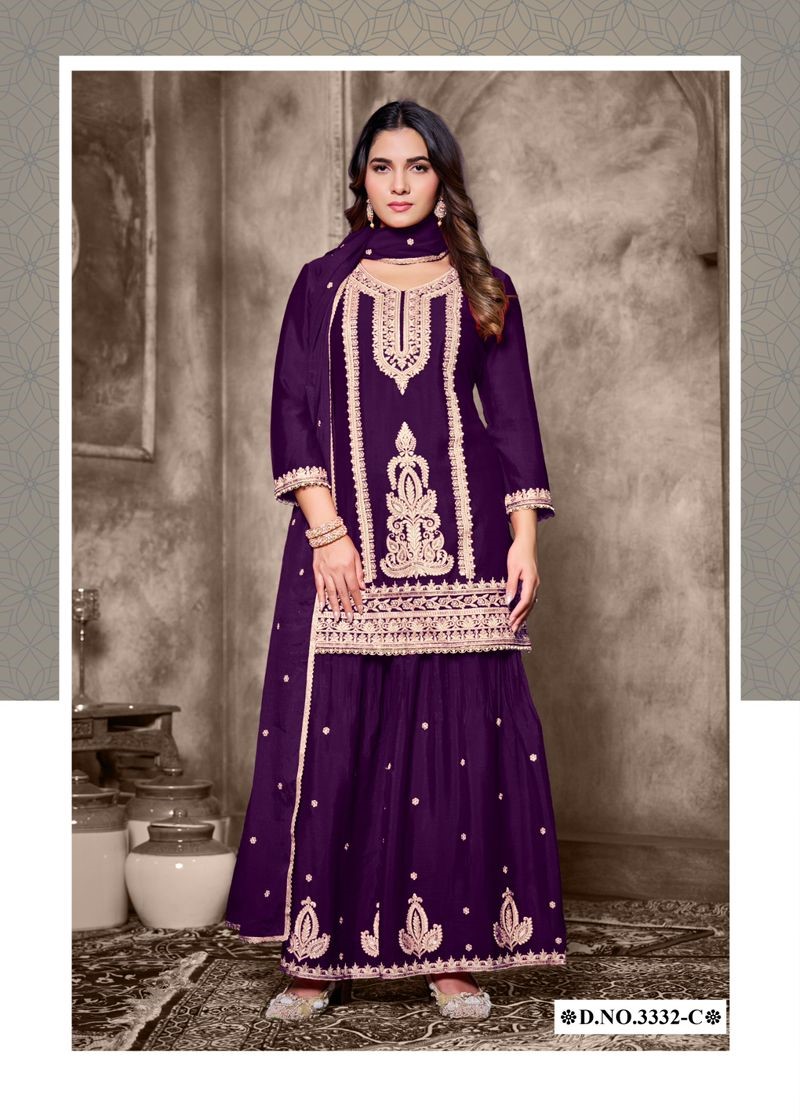 Vamika Aashima Vol 2 Chinon Designer Salwar Palazzo With Dupatta