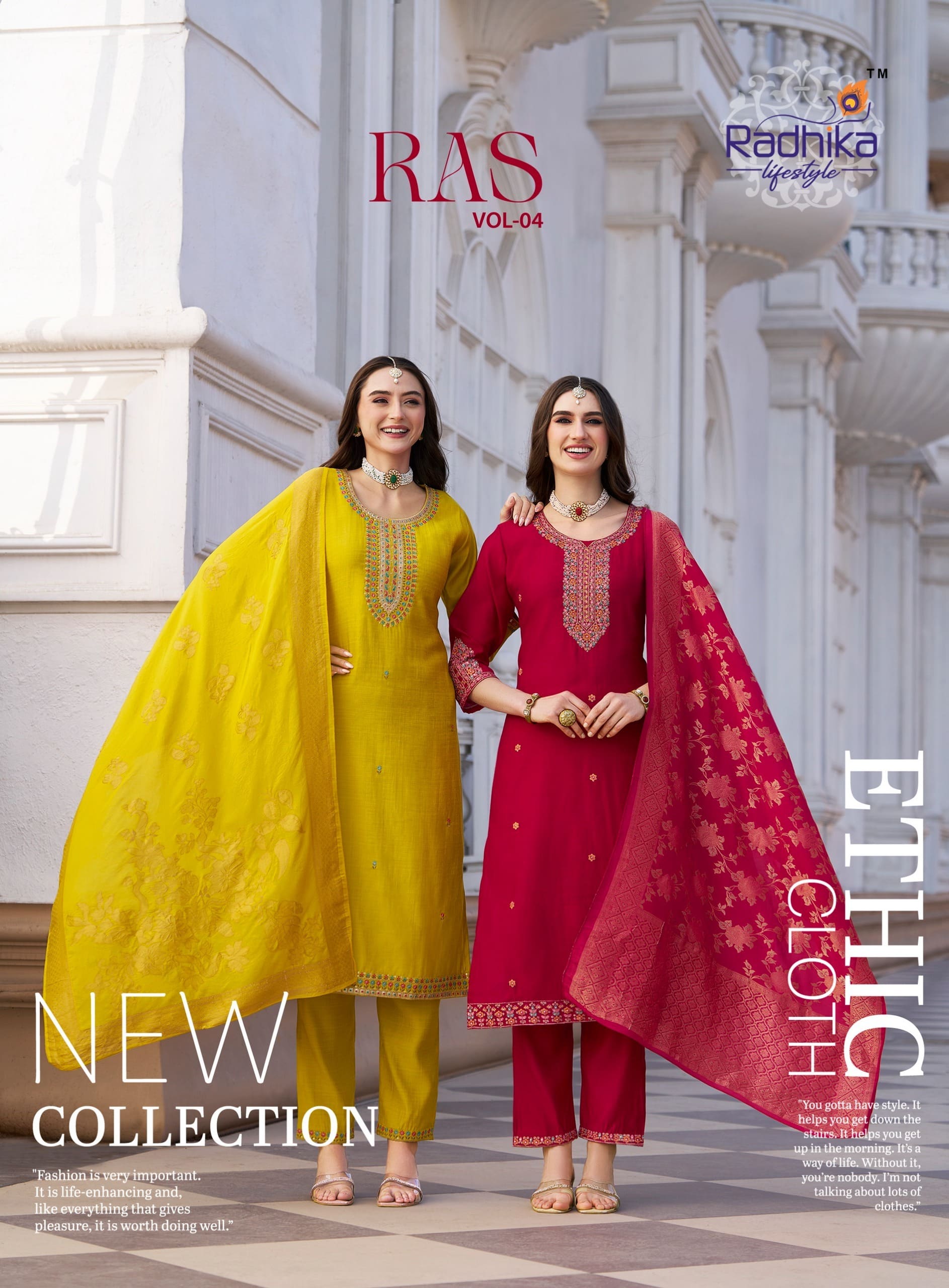 Radhika Ras Vol 4 Embroidery Work Kurti Pant And Dupatta Collection