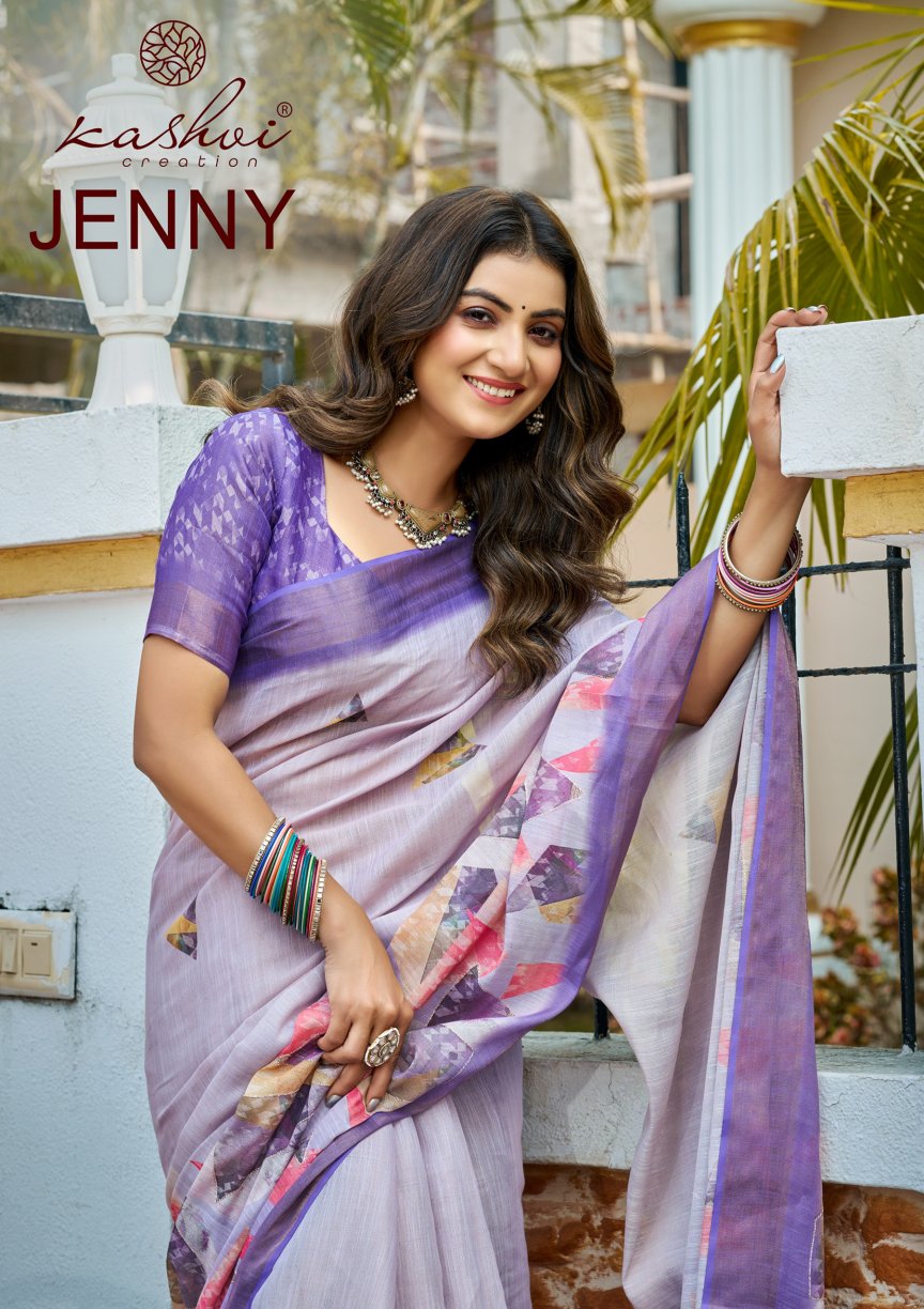 Kashvi Jenny Silk With Aari Work Traditional Saree Collection