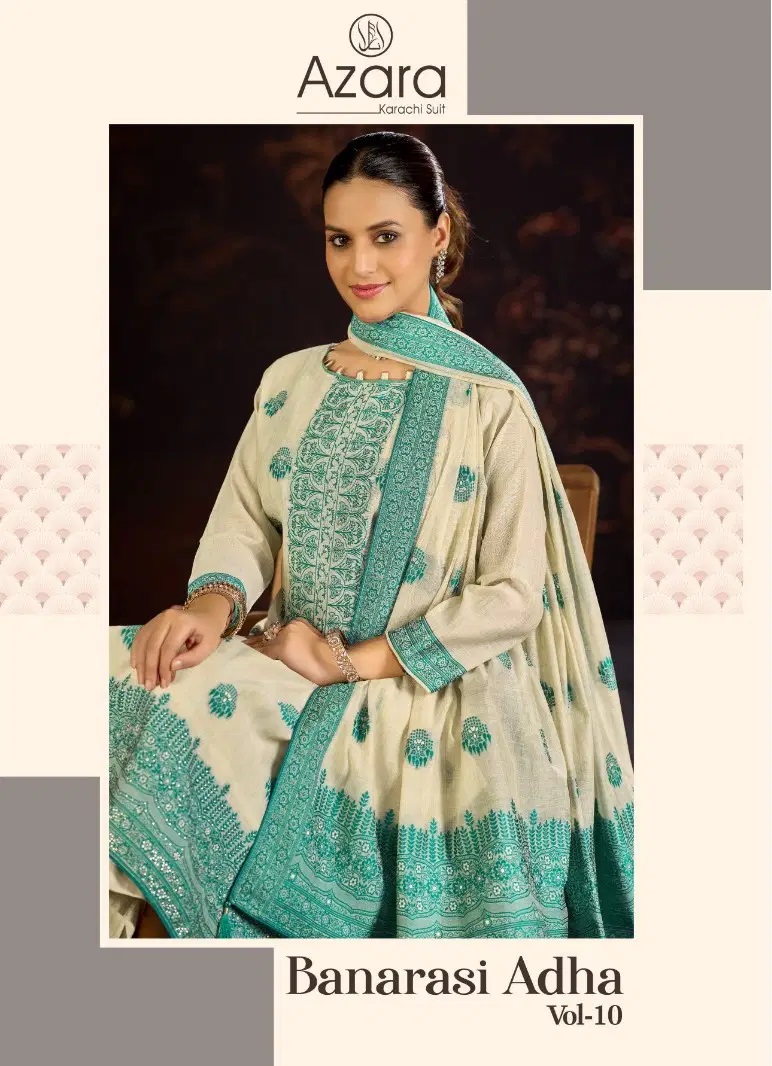Radhika Azara Banarasi Adha Vol 10 Jam Cotton Dress Material Collection