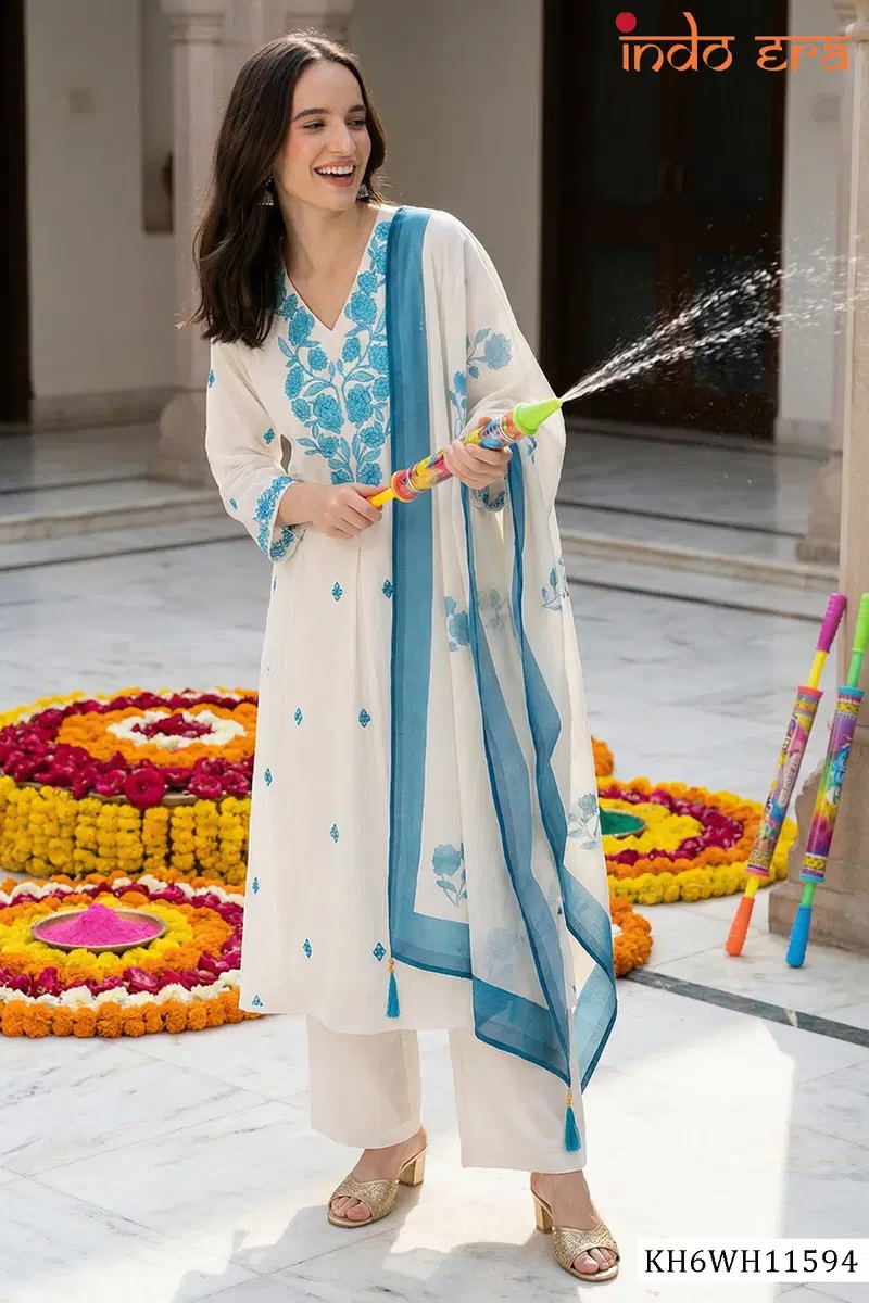 Indo Era 2595 Viscose Printed Kurti With Bottom Dupatta Collection