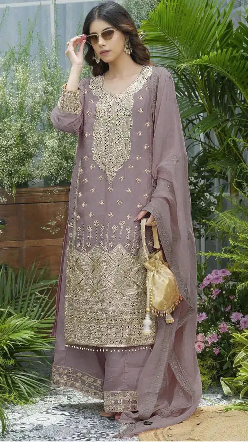 Bilqis B 257 A To D Chinon Embroidered Readymade Pakistani Suits