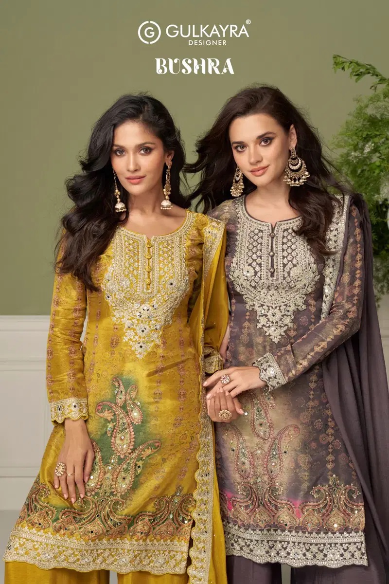 Gulkayra Bushra Chinon Embroidery Work Salwar Kameez Collection